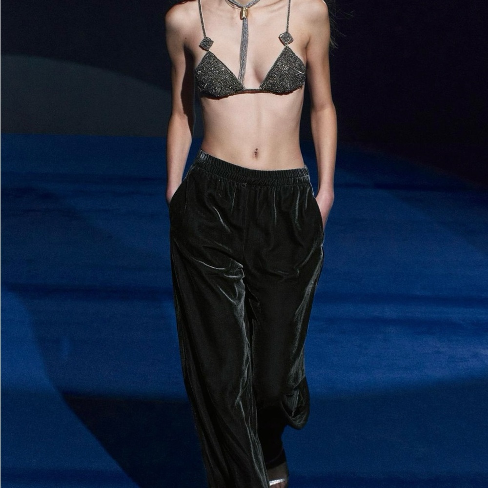 Zara Black Velvet Trousers